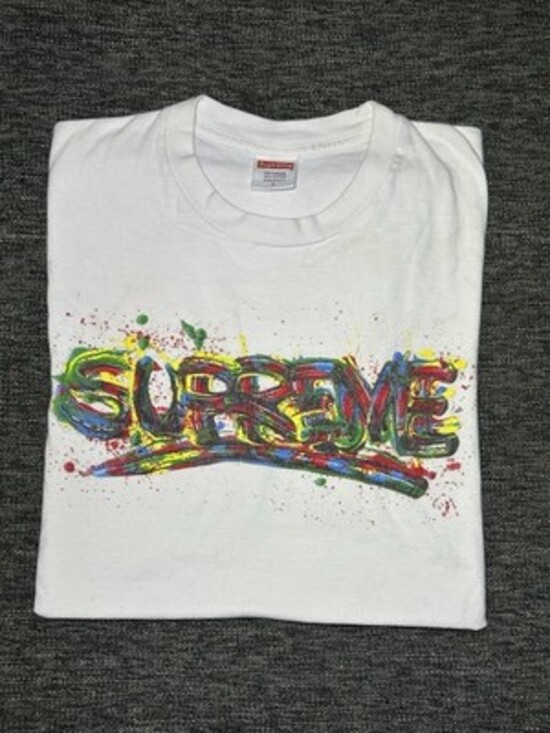 Supreme Paint Logo T-Shirt SS20 White Men’s L Made in USA - Picture 5 of 5